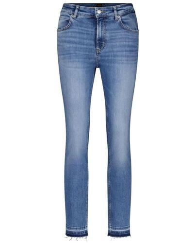 BOSS Slim-fit high-waist denim jeans - Blu