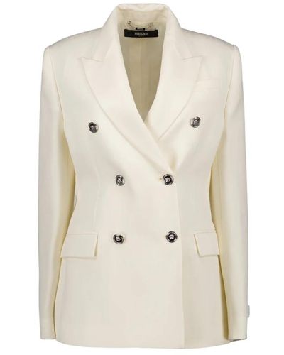Versace Weiße blazer mit peak revers - Natur