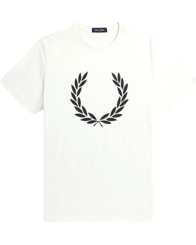 Fred Perry Laurel Wreath Grafik T-Shirt - Weiß