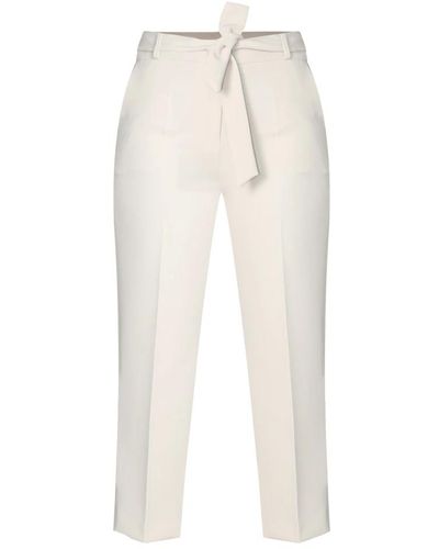 Kocca Pantalones de cómodos con cinturón - Blanco