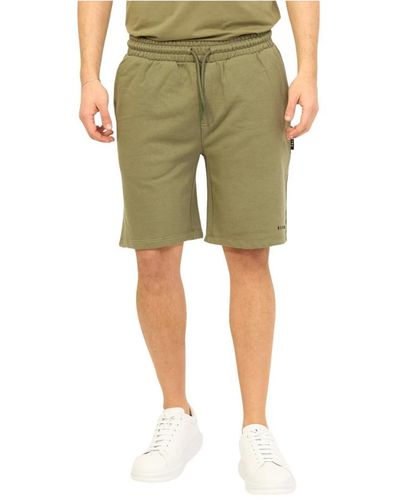 RICHMOND Grüne baumwoll-bermuda-shorts mit kordelzug
