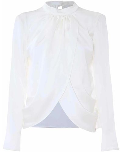 Kocca Blusa elegante con cuello de tortuga para ocasiones formales - Blanco