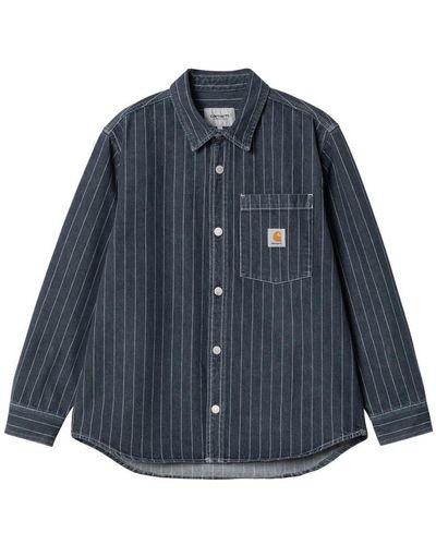 Carhartt Autentica giacca camicia in denim a righe hickory - Blu