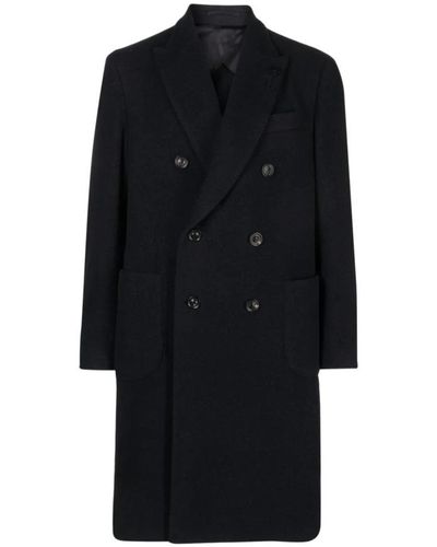 Lardini Double-Breasted Coats - Black