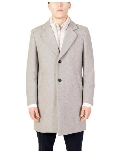 Antony Morato Single-Breasted Coats - Grey