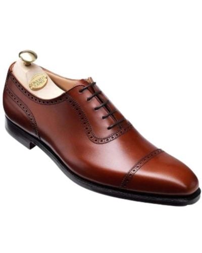 Crockett & Jones Klassische Mahagoni-Lederoxfordschuhe - Braun