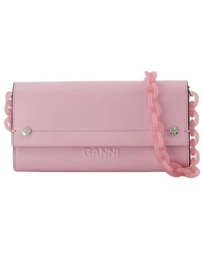 Ganni Cross Body Bags - Pink