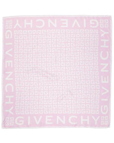 Givenchy Seidenquadrat 4g logo druck - Pink