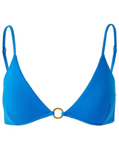 Melissa Odabash Top bikini cobalto con anelli dorati - Blu