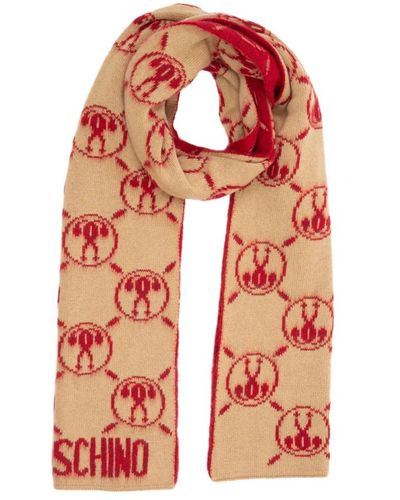 Moschino Iconic logo muster schal - Rot