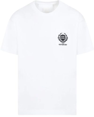 Givenchy Weißes baumwoll-casual-t-shirt mit kurzen ärmeln