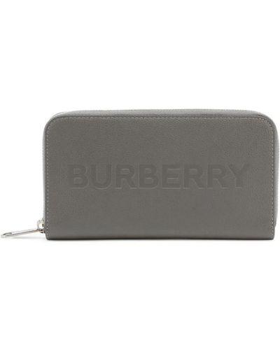 Burberry Leder geldbörse mit reißverschluss - Grau
