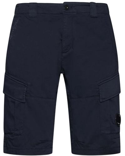 C.P. Company Marineblaue cargo shorts mit lens detail