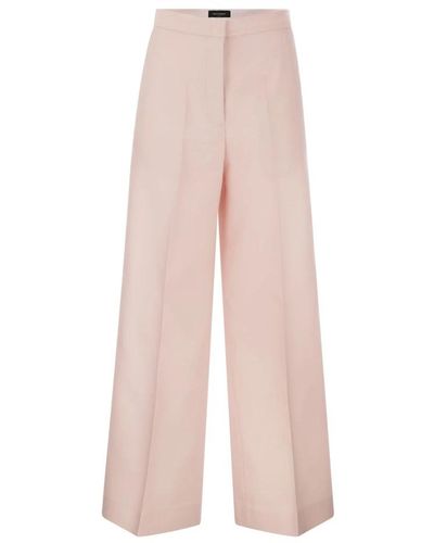 Fabiana Filippi Eleganti pantaloni larghi in lana e seta - Rosa