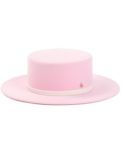 Maison Michel Sequins bubblegum wool felt hat - Pink