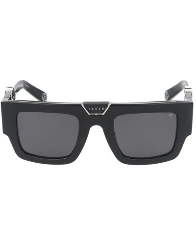 Philipp Plein Stylische sonnenbrille spp092m,schwarze sonnenbrille mit original-etui - Grau