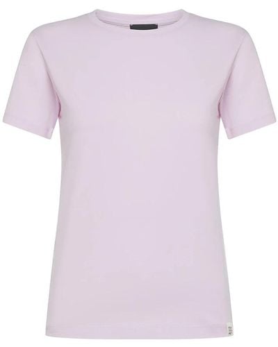 Peuterey Camiseta de algodón lila con etiqueta de logo - Morado