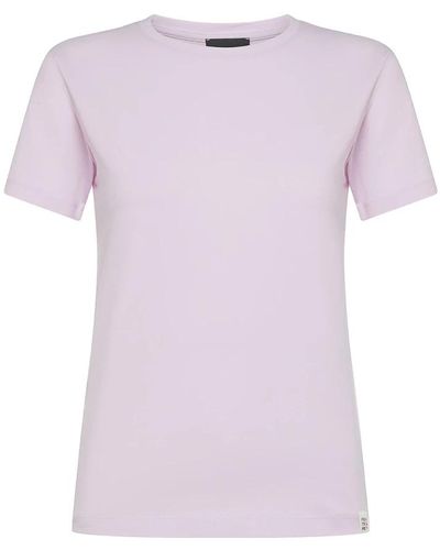 Peuterey Camiseta lila de algodón con etiqueta de logo - Morado