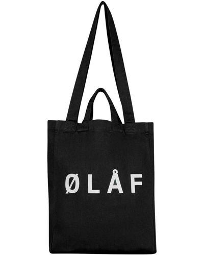 OLAF HUSSEIN Tote Bags - Black