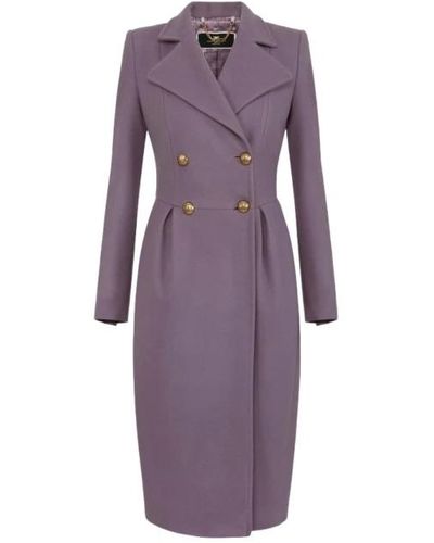 Elisabetta Franchi Double-Breasted Coats - Purple