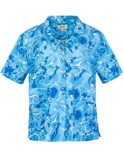 JAAF Oversized tshirt mit kurzen ärmeln und pool water print - Blau