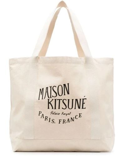 Maison Kitsuné Tote Bags - Natural