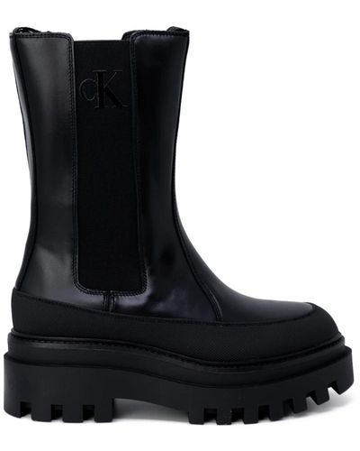 Calvin Klein Flatform chelsea boot - herbst/winter kollektion - Schwarz