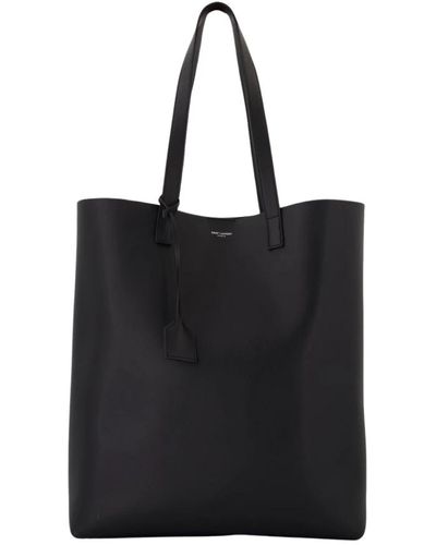 Saint Laurent Leder-einkaufstasche mit abnehmbarer tasche - Schwarz