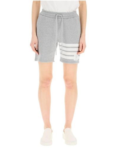Thom Browne 4-bar loopback cotton jersey shorts - Blau