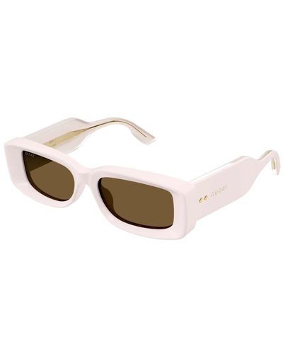 Gucci Gafas de sol rectangulares elegantes - Blanco