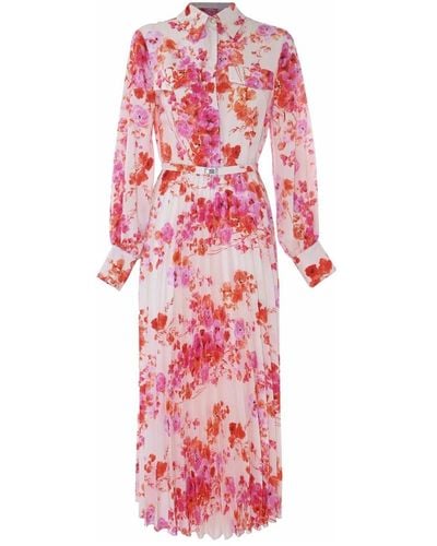 Kocca Elegante vestito floreale plissettato - Rosa