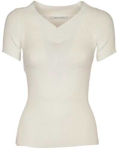 Alberta Ferretti V-Neck Knitwear - White