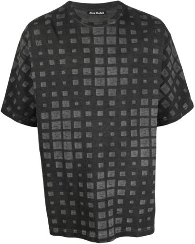 Acne Studios Magliette nera con logo ottico - Nero