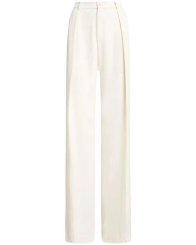 Ralph Lauren Pantalones plisados slim fit largos - Blanco
