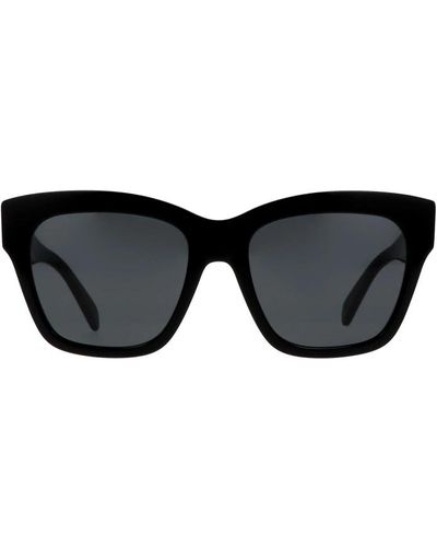 Celine Quadratische schwarze sonnenbrille mit grauen gläsern