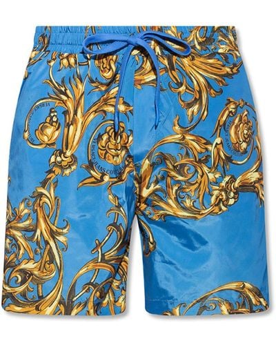 Versace Shorts with regalia baroque motif - Bleu