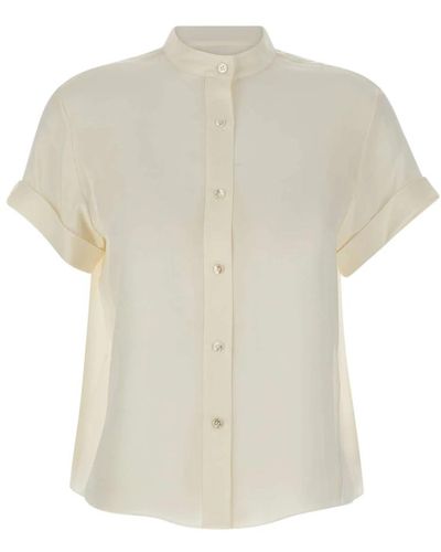 Theory Camisa blanca de georgette de seda - Blanco