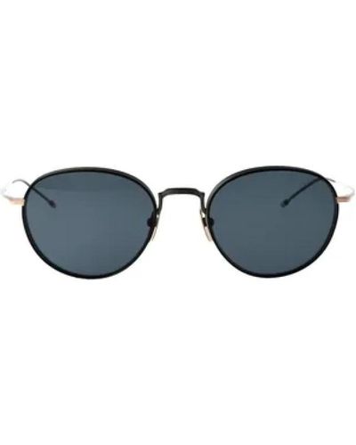 Thom Browne Schwarze runde sonnenbrille,sunglasses - Blau