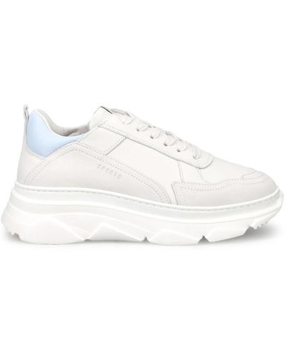 COPENHAGEN Sneakers in pelle bianca con plateau - Bianco