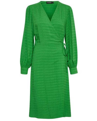 Soaked In Luxury Midi Dresses - Green