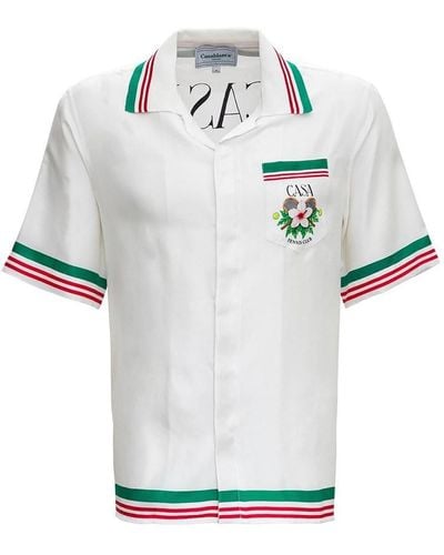 Casablancabrand Tennis Club Silk Shirt - Weiß