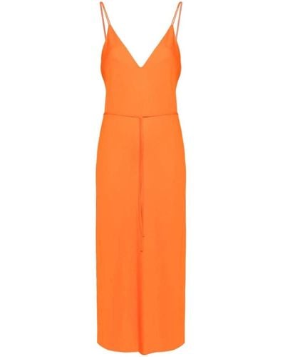 Calvin Klein Vestito arancione con scollo a v e spalline regolabili