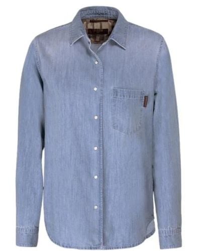 Moorer Shirts > denim shirts - Bleu
