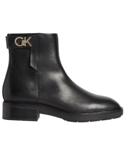 Calvin Klein Rubber sole ankle boot whw-lth - Nero