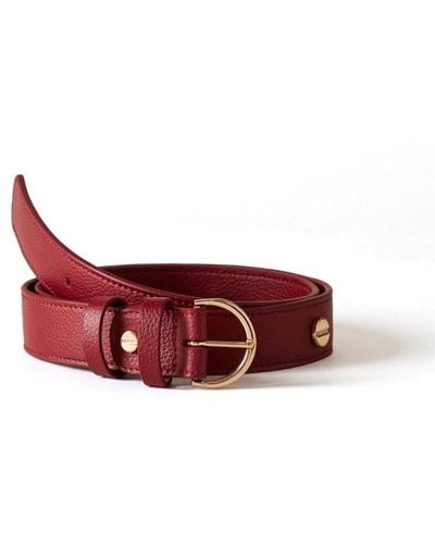 Borbonese Cintura di pelle sofisticata - Rosso