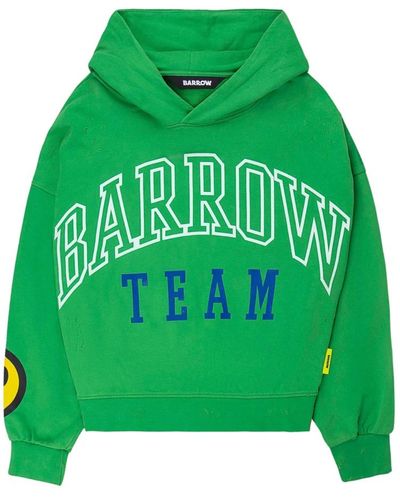 Barrow Felpa con cappuccio vintage logo - Verde