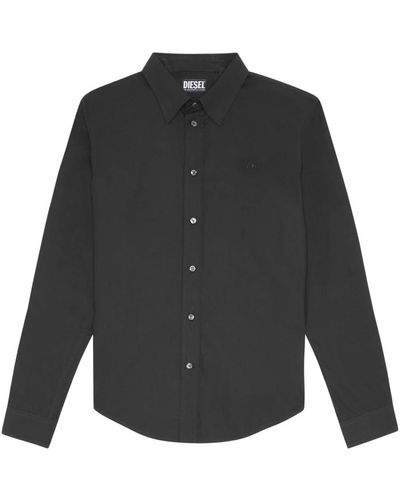 DIESEL Shirt aus technisch veredelter baumwolle - Schwarz
