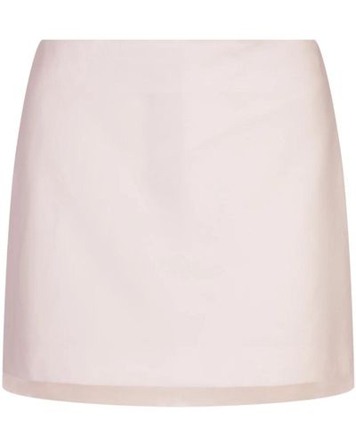 Sportmax Minifalda blanca adelchi 1234 de doble capa - Rosa