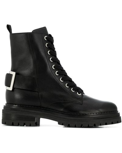 Sergio Rossi Lace-Up Boots - Black