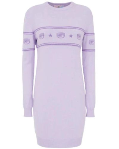 Chiara Ferragni Knitted Dresses - Purple